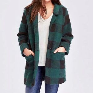 Green buffalo plaid coat